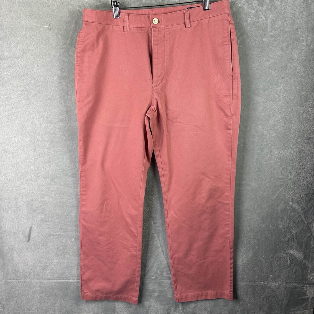 VINEYARD VINES Island Pant Mens Size‎ 35X29 Salmon Pink Cotton Flat front Chino